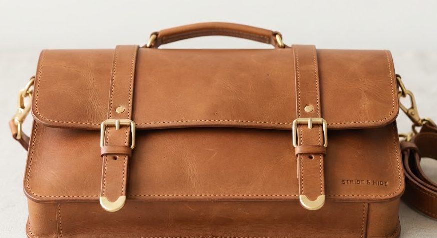 Messenger Bag — Tan — detail view